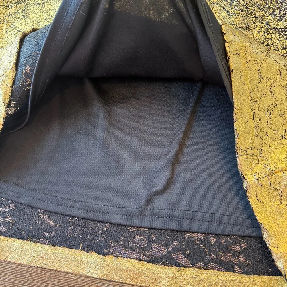 3/27$ Blueberi Boulevard Black and Gold Lace Kids Dress size 12 - Picture 4 of 12